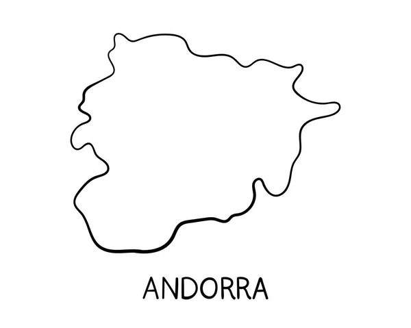Andorre Carte Illustration Dessinée Main — Photo