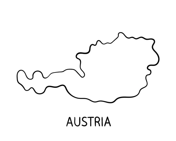 Austria Mapa Ilustración Dibujada Mano — Foto de Stock