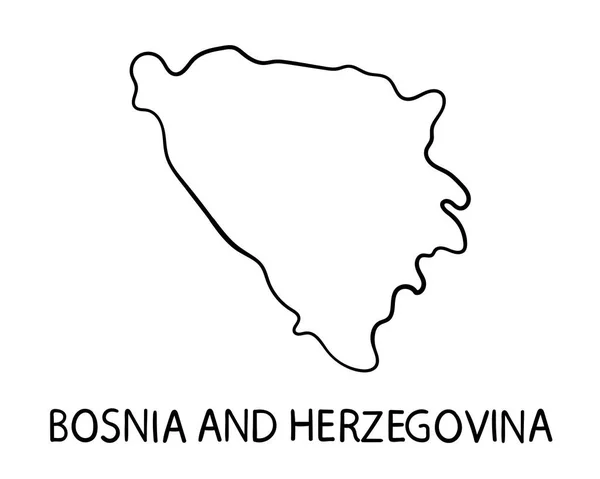Mapa Bosnia Herzegovina Ilustración Dibujada Mano —  Fotos de Stock