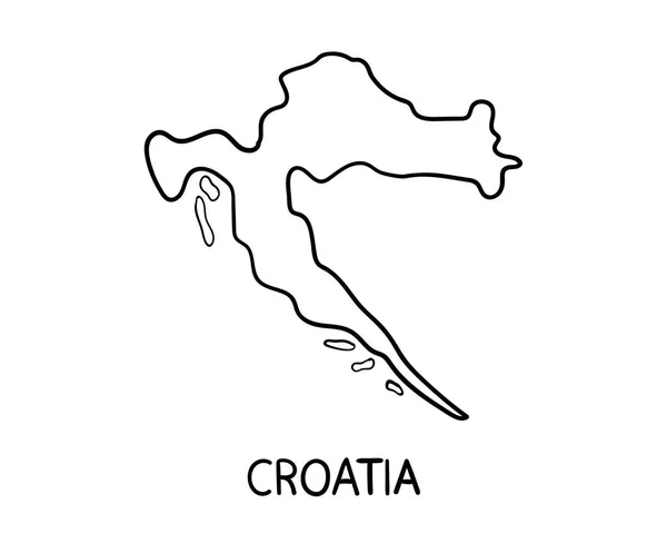 Carte Croatie Illustration Dessinée Main — Photo