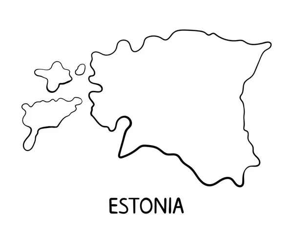 Estonia Mapa Ilustración Dibujada Mano —  Fotos de Stock