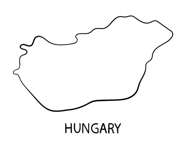 Hungria Mapa Ilustração Desenhada Mão — Fotografia de Stock