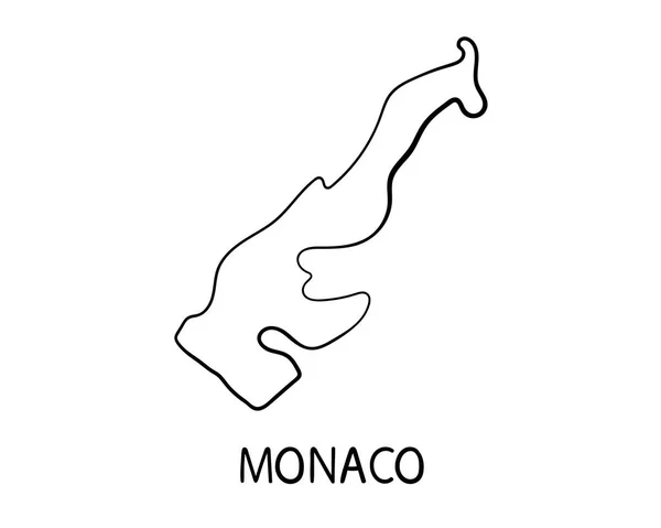Monako Mapa Ilustracja — Zdjęcie stockowe