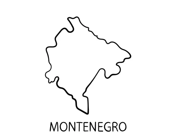 Чорногорія Карта Боку Звернено Ілюстрація — стокове фото
