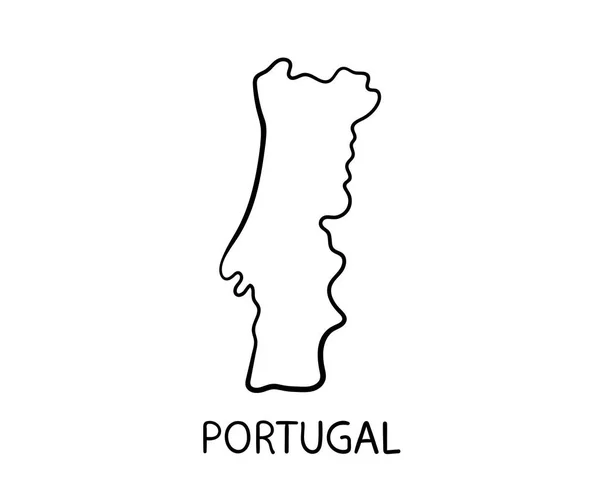 Portogallo Mappa Illustrazione Disegnata Mano — Foto Stock