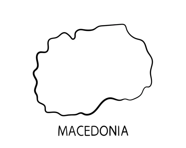 Mappa Repubblica Macedonia Illustrazione Disegnata Mano — Foto Stock