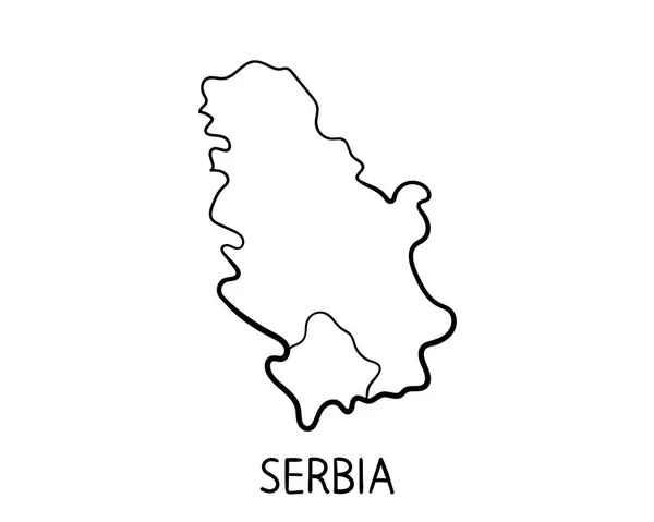 Mapa Serbia Ilustración Dibujada Mano —  Fotos de Stock