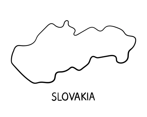 Slovacchia Mappa Illustrazione Disegnata Mano — Foto Stock