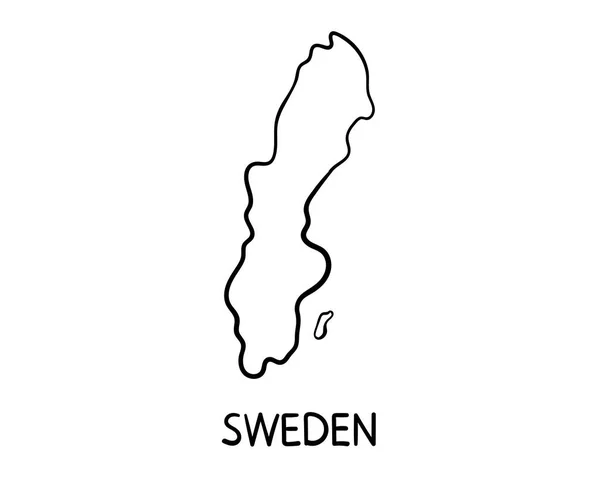 Schweden Karte Handgezeichnete Illustration — Stockfoto