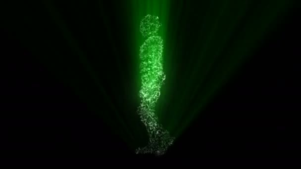 Прогулянковий Чоловік Вид Збоку Зелені Вогні Render Animation Loop — стокове відео
