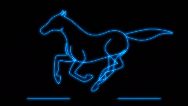 Spuštění Animace Koně Smyčka — Stock video