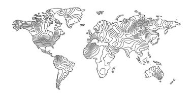 Soyut earth harita oluşur çizgili