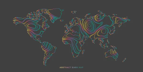 Abstract earth map consist of colorful stripes — Stock Vector