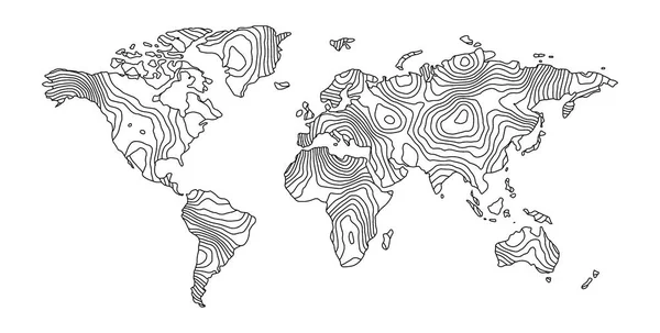 抽象地球地图由条纹组成 — 图库矢量图片