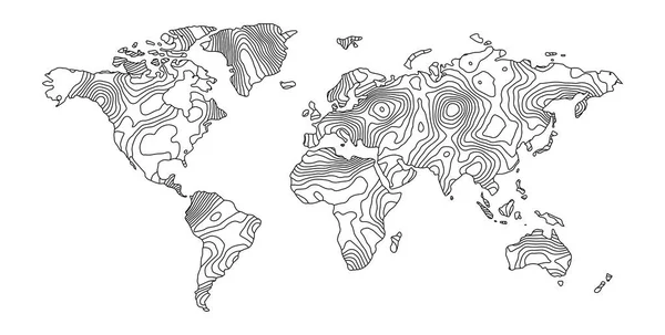 Mapa abstrato da terra composto por listras — Vetor de Stock
