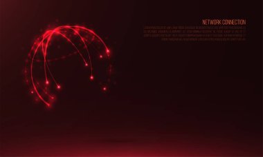 Soyut küre şeklinde parlayan çevreler ve parçacıklar  .