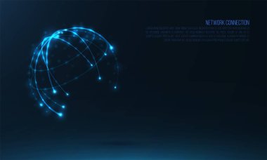 Soyut küre şeklinde parlayan çevreler ve parçacıklar  .