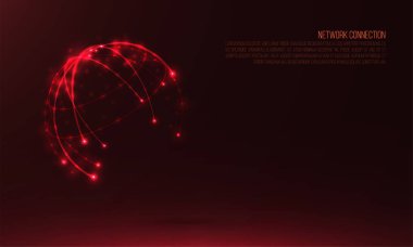 Soyut küre şeklinde parlayan çevreler ve parçacıklar  .