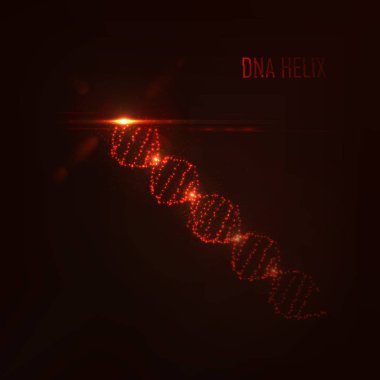 parlayan çevreler ve parçacıklar DNA şekli  .