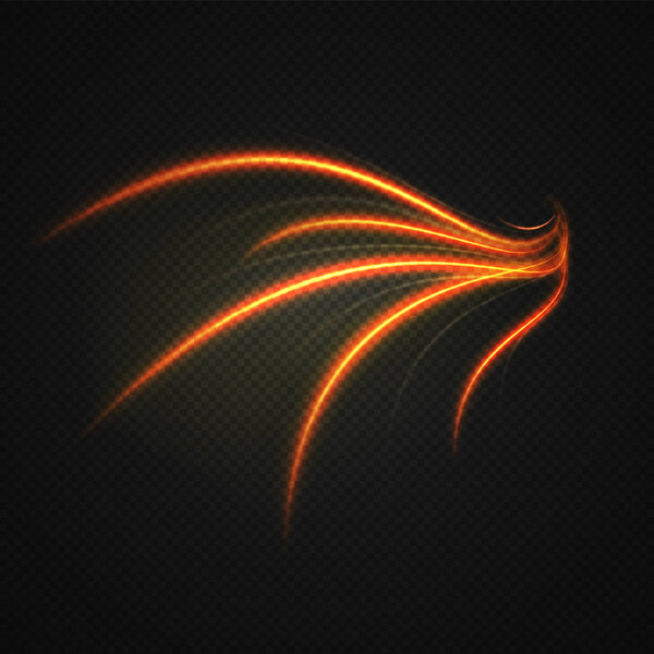 Neon blurry circles at motion .