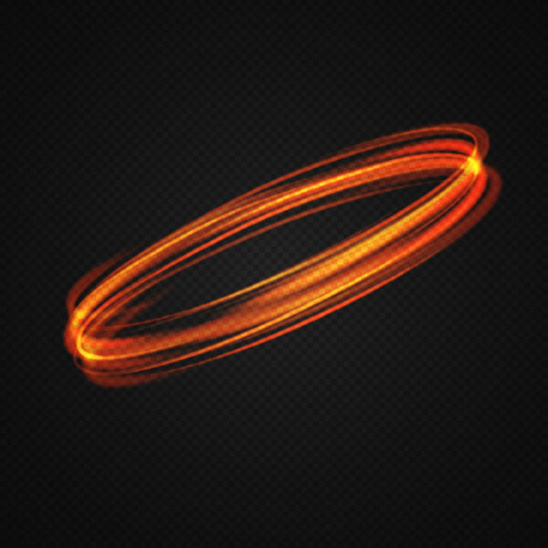 Neon blurry circles at motion .