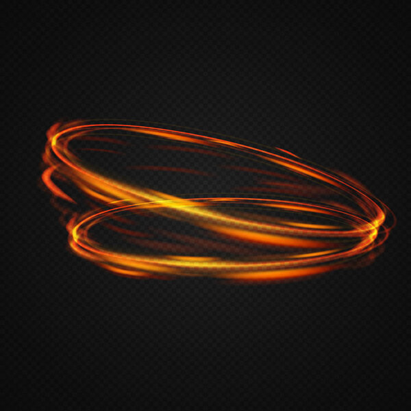 Neon blurry circles at motion .