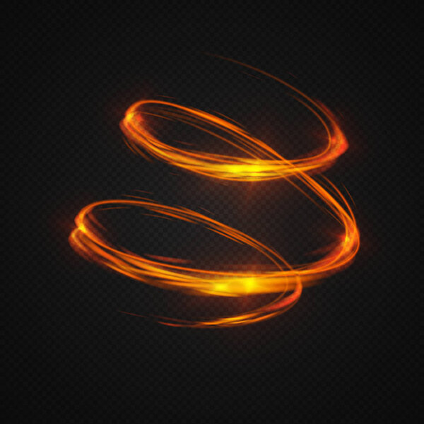 Neon blurry circles at motion .