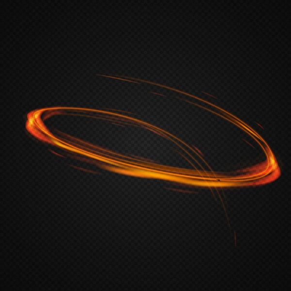 Neon blurry circles at motion .