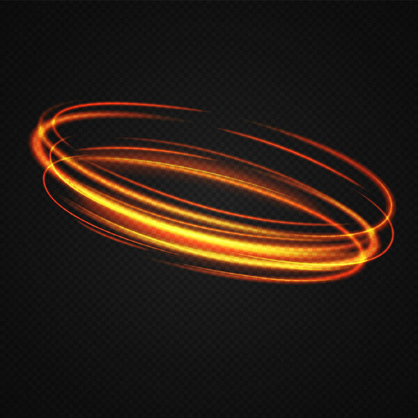 Neon blurry circles at motion .