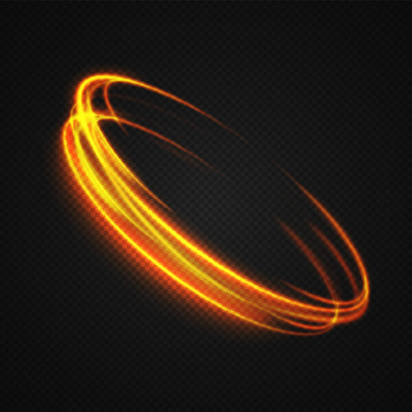 Neon blurry circles at motion .