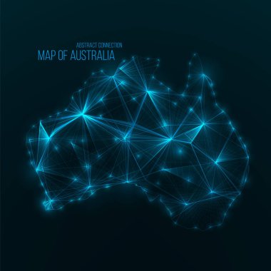 Birleşik Arap Emirlikleri Haritası dijital web. Parlayan üçgen elemanları ile küresel ağ bağlantısı. Soyut ülke tel kafes. Teknoloji vektör çizim. Birleşik Arap Emirlikleri şekli .