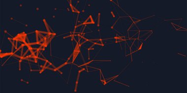 Soyut düşük poli elemanları ile renkli resimde