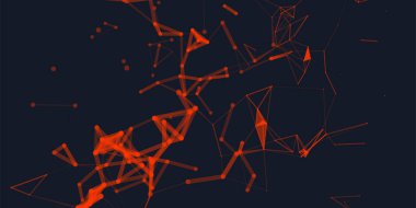 Soyut düşük poli elemanları ile renkli resimde