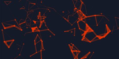 Soyut düşük poli elemanları ile renkli resimde