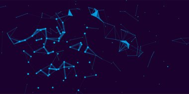 Soyut düşük poli elemanları ile renkli resimde