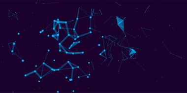 Soyut düşük poli elemanları ile renkli resimde