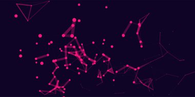 Soyut düşük poli elemanları ile renkli resimde