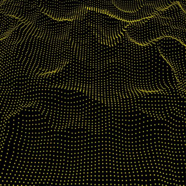 Soyut Dijital dalga kılavuz parçacıkların oluşur. Fütüristik vektör çizim. Bağlantı görselleştirme .