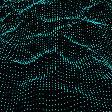 Soyut Dijital dalga kılavuz parçacıkların oluşur .