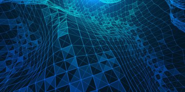 Düşük poli bağlantı yapısı ile yaratıcı illüstrasyon