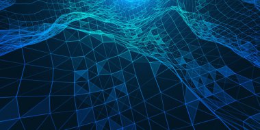 Düşük poli bağlantı yapısı ile yaratıcı illüstrasyon