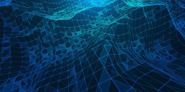 Düşük poli bağlantı yapısı ile yaratıcı illüstrasyon