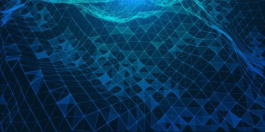 Düşük poli bağlantı yapısı ile yaratıcı illüstrasyon