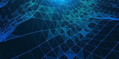 Düşük poli bağlantı yapısı ile yaratıcı illüstrasyon