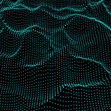 Soyut Dijital dalga kılavuz parçacıkların oluşur .