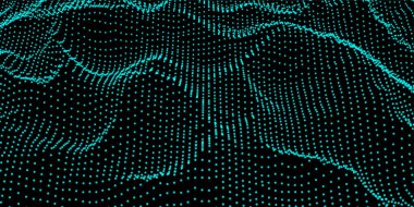 Soyut Dijital dalga kılavuz parçacıkların oluşur .