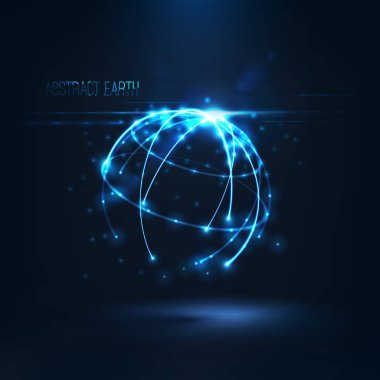 Parlayan çevreler ve parçacıklar soyut şekli 