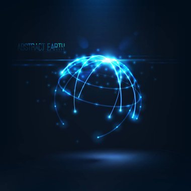 Parlayan çevreler ve parçacıklar soyut şekli 