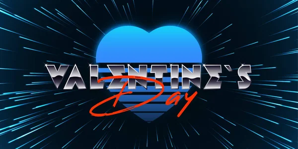 Happy Valentines Day życzeniami w stylu retro. lat 80-tych w stylu retro futurystyczny. — Wektor stockowy