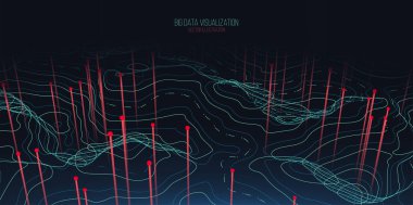 Büyük veri görselleştirme. Trendy Infographic arka plan. Veri analizi sunumu. 